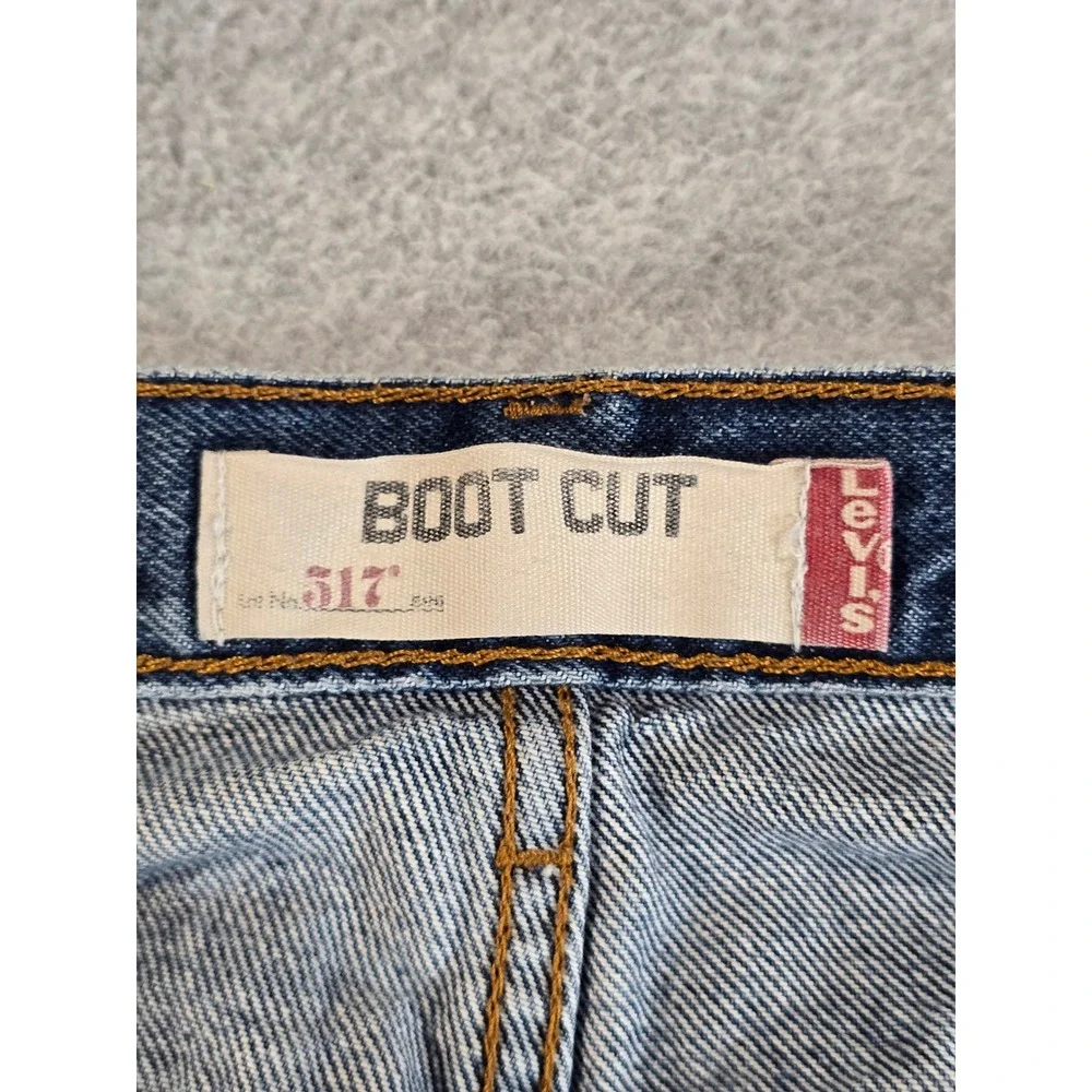 Levis 517 Bootcut Jeans Mens 31x30 Blue Distressed Vintage 90s Denim Pants